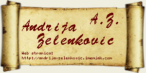 Andrija Zelenković vizit kartica